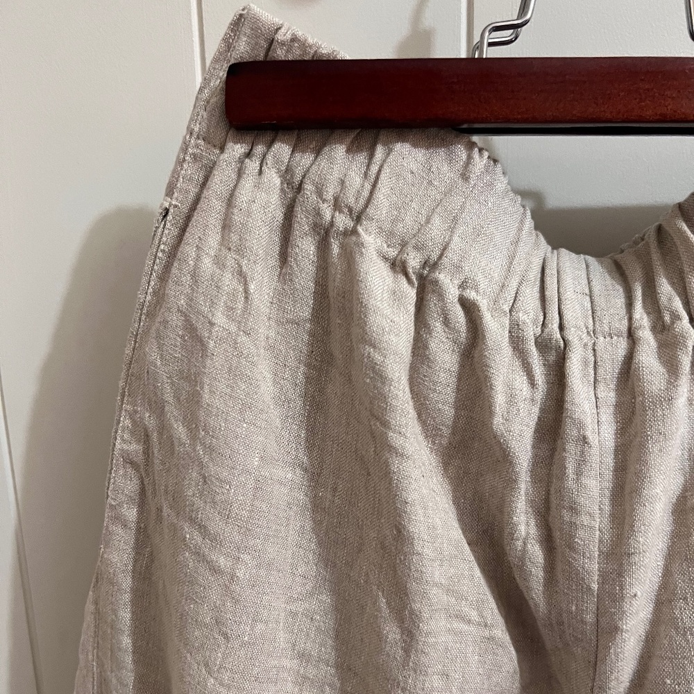 Not Perfect Linen wells wide leg maxi pants - beige